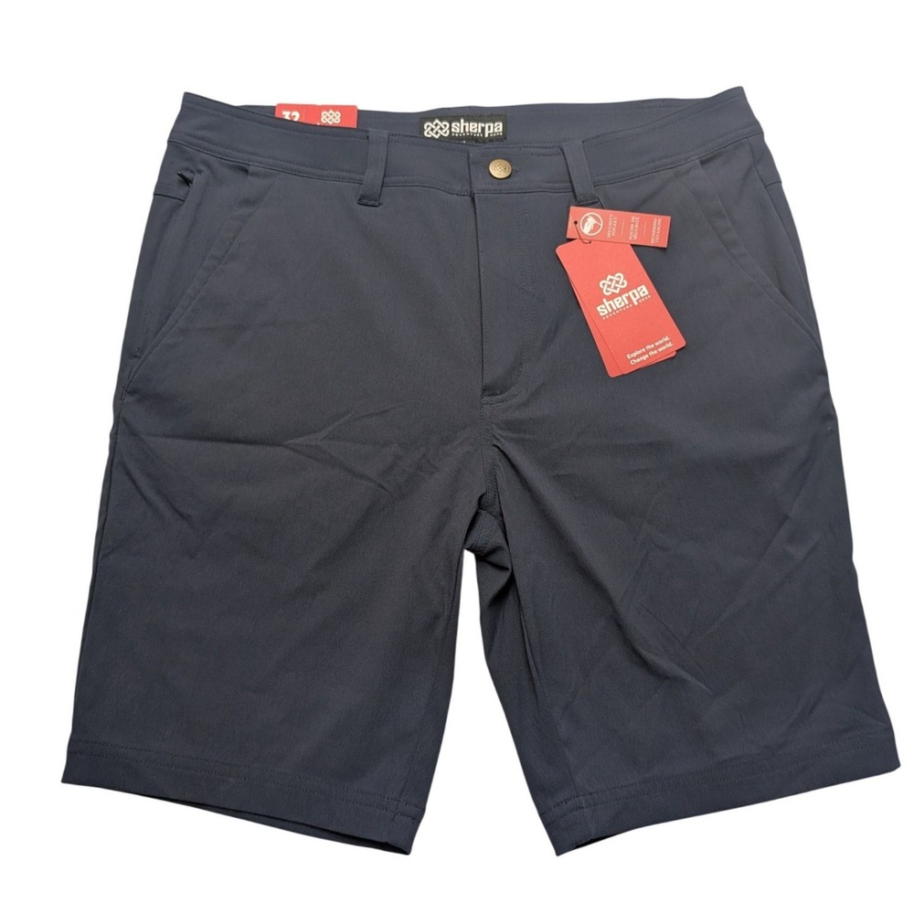 NWT Sherpa Adventure Gear Shorts Mens 32 Blue SM13008 Stretch Hiking Trail